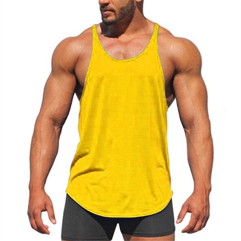 Workout Tanktop Muscle Guys Gym Clothing Bodybuilding Stringer Tank Top Men Cotton Vest Y Back Sleeveless Shirt Sports Singlets