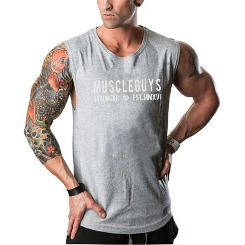 Brand Muscle Singlets Gyms Workout Sleeveless Shirt Stringer Tank Top Men Running Clothing Fitness Mens Sportwear Vests